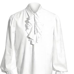 Men's White Ruffled Shirt
